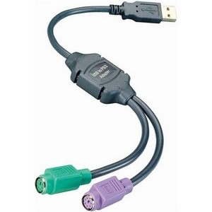 Hawking USB to PS-2 Cable Adapter 4-pin Type A Male USB to 2 x 6-pin mini-DIN PS-2 Female 7.8 Inch HU2PS2