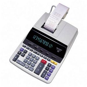 Picture of Sharp 12 Digit Commercial Printing Calculator 12 Characters Fluorescent Power Adapter EL2630PIII