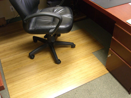 Picture of Anji Mountain AMB24008 Natural Bamboo Roll-Up Bamboo & Hardwood Office Chair Mat 55 X 47