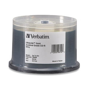 Picture of VERBATIM 96159 Disk  CD-R 80 min  52x 700MB  Ultra Life branded  50pk  spindle