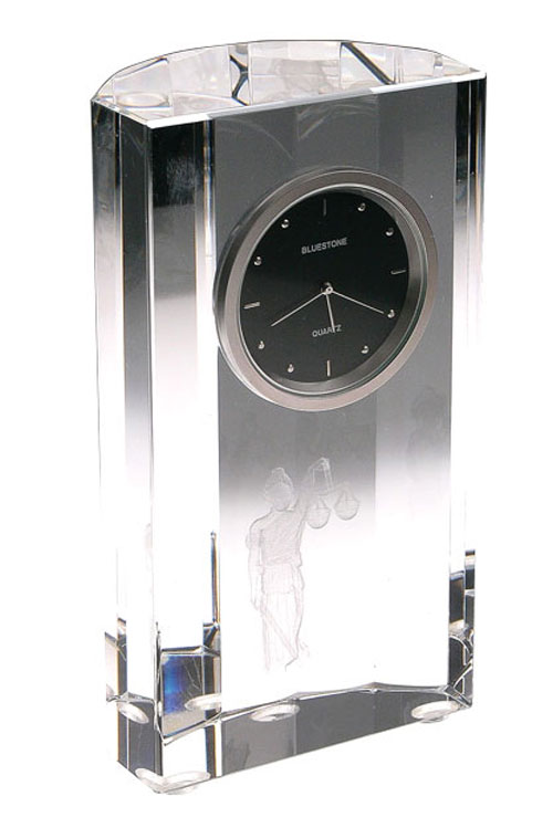 Picture of Bluestone Designs W359 Caduceous Crystal Clock  clear