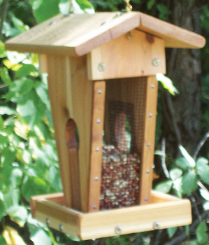 Picture of Stovall Wood Peanut Sunflower Feeder With 1/4 Inch  Mesh