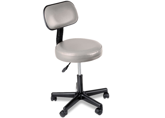 77066 Dove Gray with Back Pneumatic Stool