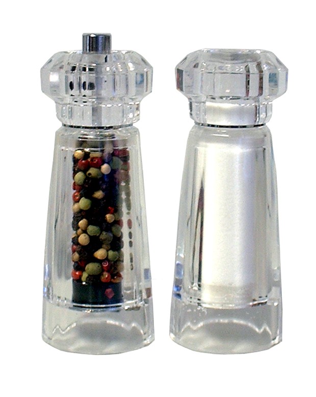 Picture of Chef Specialties 11700 Home Cookin  Series 5.25    -13cm Victoria - Acrylic Pepper Mill/Salt Shaker Set