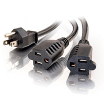 Picture of Cables To Go 29805 3ft 1-TO-2 POWER CORD SPLITTER 2 NEMA 5-15R to 1 NEMA 5-15P