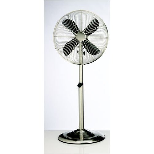 Picture of Deco Breeze DBF0208 16 Inch Metal Floor Standing Fan w/Adjustable Height - Nickel