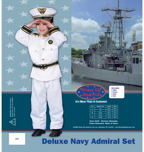 Deluxe Navy Admiral Costume Set Toddler T4