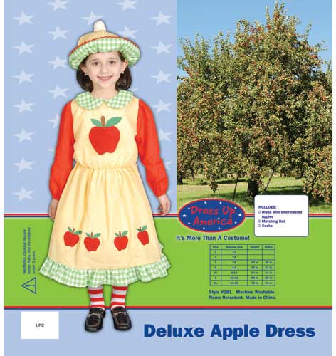 Picture of Dress Up America Deluxe Apple Dress Costume Large 12-14 281-L