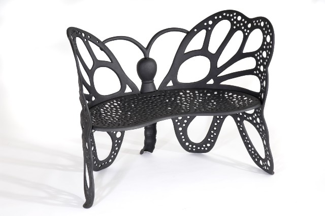 Picture of Flower House FHBFB06 Butterfly Bench - Black