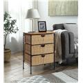 4D Concepts 263069 3 Drawer Wicker Stand - Wicker/Metal 4D Concepts 263069 3 Drawer Wicker Stand - Wicker/Metal