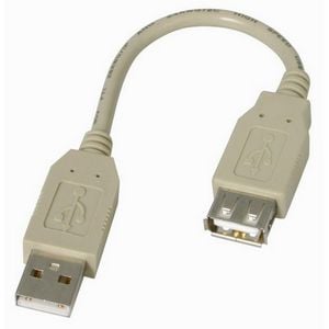 Fully Rated USB 2.0 Extension Cable 6 Inch 1 x Type A 1 x Type A Extension Cable Gray
