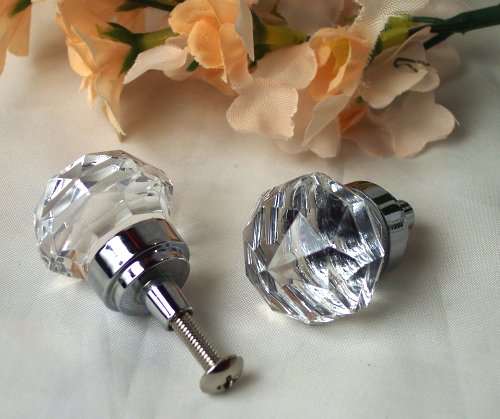 Picture of SMALL Clear Solid Crystal Glass Drawer/Door Pull