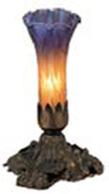 Picture of Meyda  11295 8&quot;H 1 Light Table Lamp - Mahogany Bronze / Amber Purple Glass