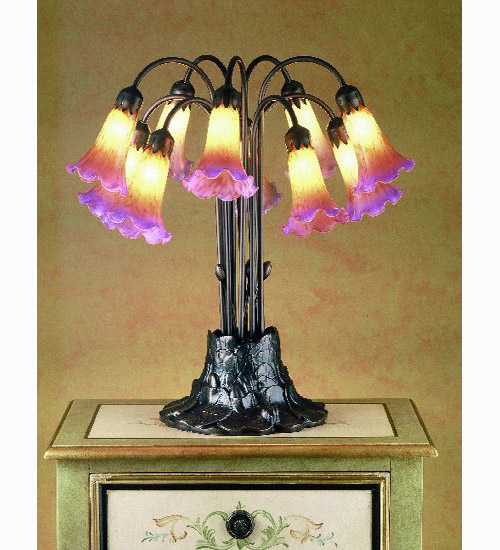 Meyda Tiffany 14429 10 Light Tiffany Pondlily Table Lamp