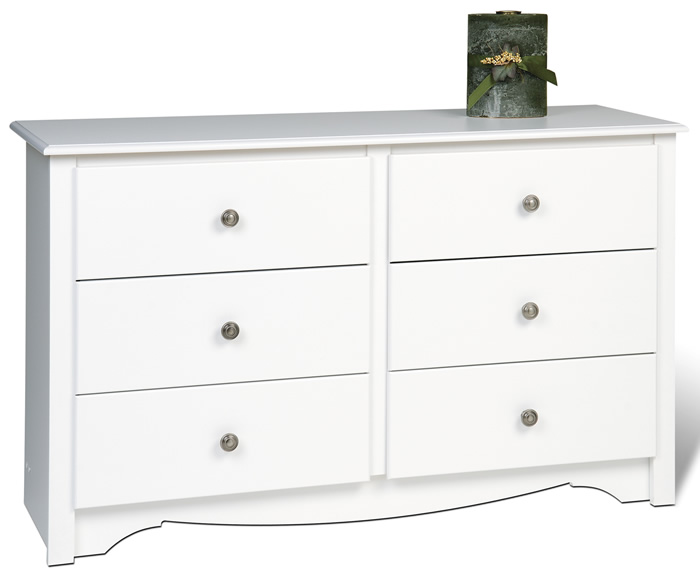 Prepac WDC-4829 Monterey CONDO 6 Drawer Dresser White