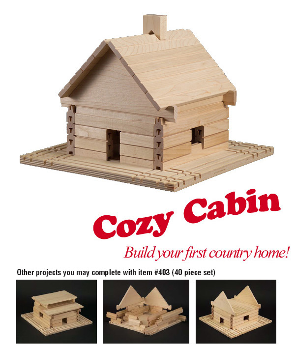 403 Cozy Cabin Educational Building Blocks - 40 Piece Set