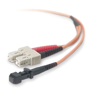 Picture of Belkin Fiber Optic Duplex Patch Cable 9.84ft 1 x MT-RJ  2 x SC Fiber Optic Patch Cable Multimode Orange F2F20297-03M