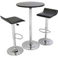 Winsome 93324 Three Piece Black Pub Set with Chrome Legs Winsome 93324 Three Piece Black Pub Set with Chrome Legs