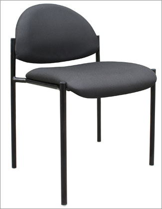 Picture of Boss B9505-BK Contemporary Armless Fabric Stackable Chair - Black