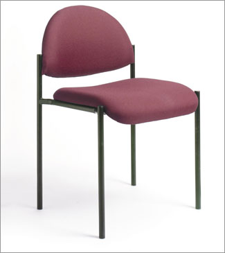 Boss B9505-BY Contemporary Armless Fabric Stackable Chair - Burgandy