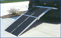 Picture of Prairie View Industries 7-ft x 30-in Portable Multifold Reach Wheelchair Ramp 800 lb. Weight Capacity  Maximum 14-in Rise