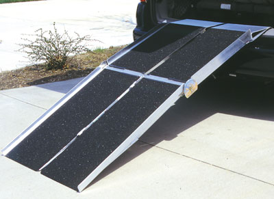 Picture of Prairie View Industries 8-ft x 30-in Portable Multifold Reach Wheelchair Ramp 800 lb. Weight Capacity  Maximum 16-in Rise