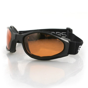 Zan Headgear BCR003 Crossfire Small Folding Goggles Black frame Amber lenses