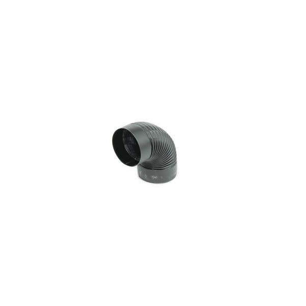 Picture of Gray Metal Products  Inc. 6-24-602C 6 Inch  24-ga Snap-Lock Black Stovepipe 90 Deg Corrugated Nonadjustable Elbow