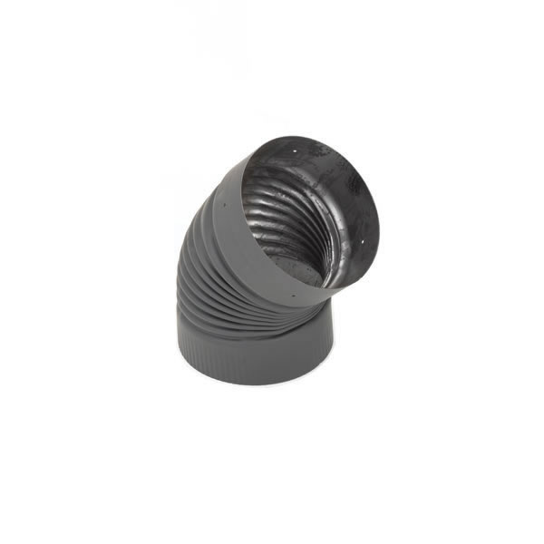 Picture of Selkirk Corporation 2611 6 Inch  Heat-fab 22-ga Welded Black Stovepipe  45 Deg Corrugated  Nonajustable Elbow