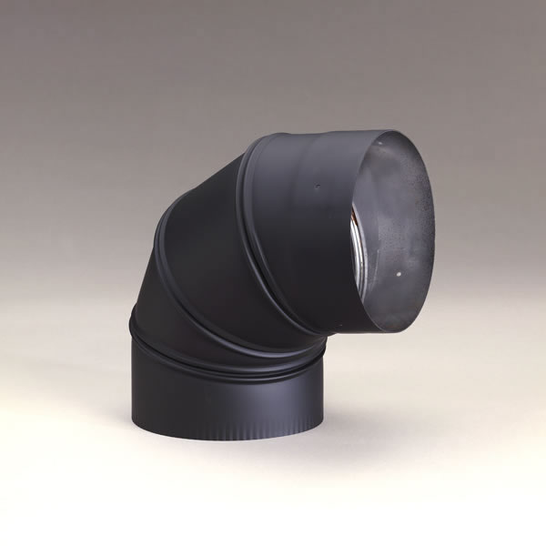 Picture of Selkirk Corporation 2614AB 6 Inch  Heat-fab 22-ga Welded Black Stovepipe  90 Deg Sectioned  Adjustable Elbow