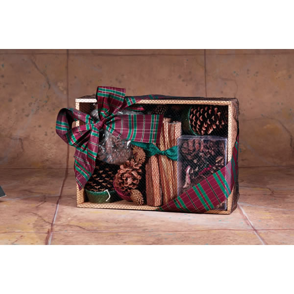 Picture of Goods Of The Woods 10294 Fire Starter Oak Crate With Color Cones  4 Pine Cone Fire Starters  Fatwood And Cinnamon Potpourri