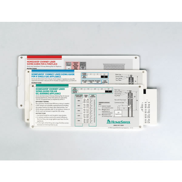 Picture of American Slide Chart Corp.  HomeSaver Gas Liner Sizing Guide