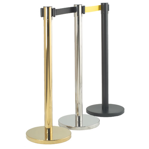 Picture of Aarco HBK-7  Form-a-line Retractable Belt Stanchion Black