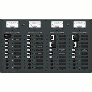 Blue Sea 8086 AC 2 Sources +12 Positions / DC Main +19 Position Toggle Circuit Breaker Panel  (White Switches)