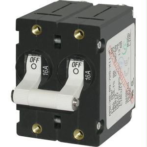 Blue Sea  A-Series Double Pole Toggle - 16A - Black