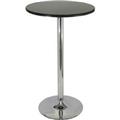 Winsome 93624 Pub Table - Black with Chrome MDF Top Iron Base Black Top Metal Leg Winsome 93624 Pub Table - Black with Chrome MDF Top Iron Base Black Top Metal Leg