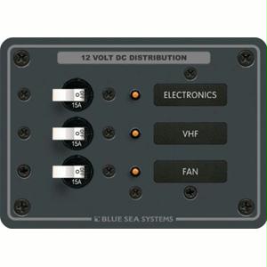 Blue Sea Systems Traditional Metal DC Circuit Breaker Panel, 3-Position | by West Marine