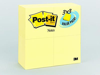 Picture of 3M Company MMM65424VAD Sticky note Notes Value Pack 3 X 3 Canary Yellow 24 Pads