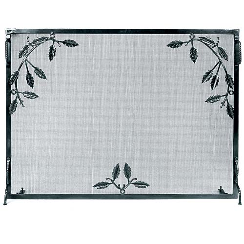 Picture of Minuteman G-3830 Weston Fire Screen with Leaf Motif - Powder Coated Graphite