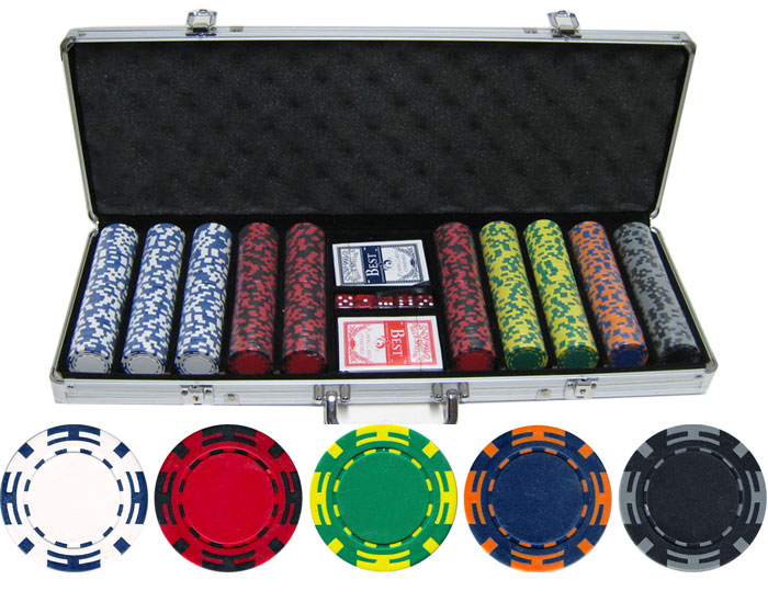 Picture of 500 Piece 14g Z Striped Clay Poker Chips