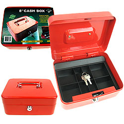 Picture of 8 Inch Key Lock Cash Box with Coin Tray