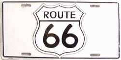 Picture of LP - 097 Route 66 Shield White License Plate - 5262