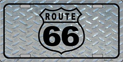 Picture of LP - 104 Route 66 Shield - Diamond Cut License Plate - X069- BLUE