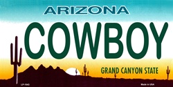 Picture of LP - 1043 AZ Arizona Cowboy License Plate - 5782
