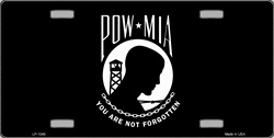 Picture of LP - 1049 POW MIA Black with Chrome License Plate - 50129