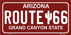 Picture of LP - 105 AZ Arizona Novelty Route 66 License Plate - A3075