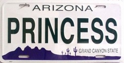 Picture of LP - 1054 AZ Arizona Princess License Plate - X037