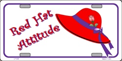 LP - 438 Red Hat Attitude License Plate - X039