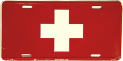 LP - 487 Switzerland Flag License Plate - 2380