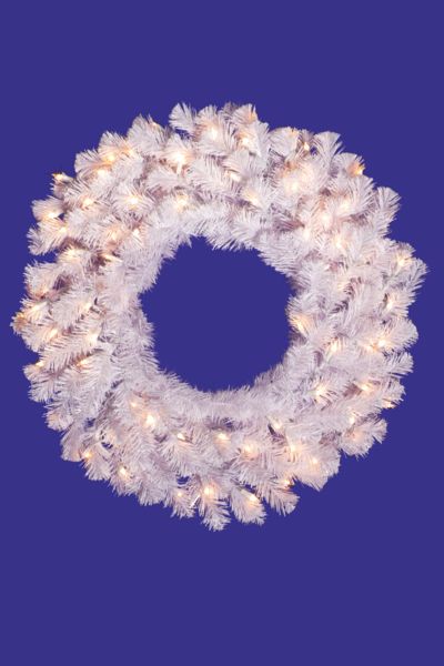 White Wreath Double Ring 110 Tips - White - 24 inches